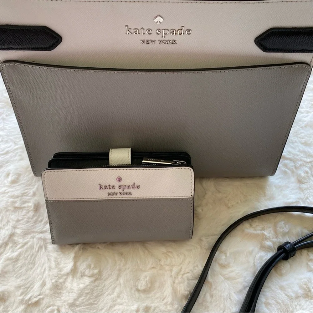 Kate Spade Staci Colorblock‎ Satchel Crossbody Bag Purse and Matching Wallet